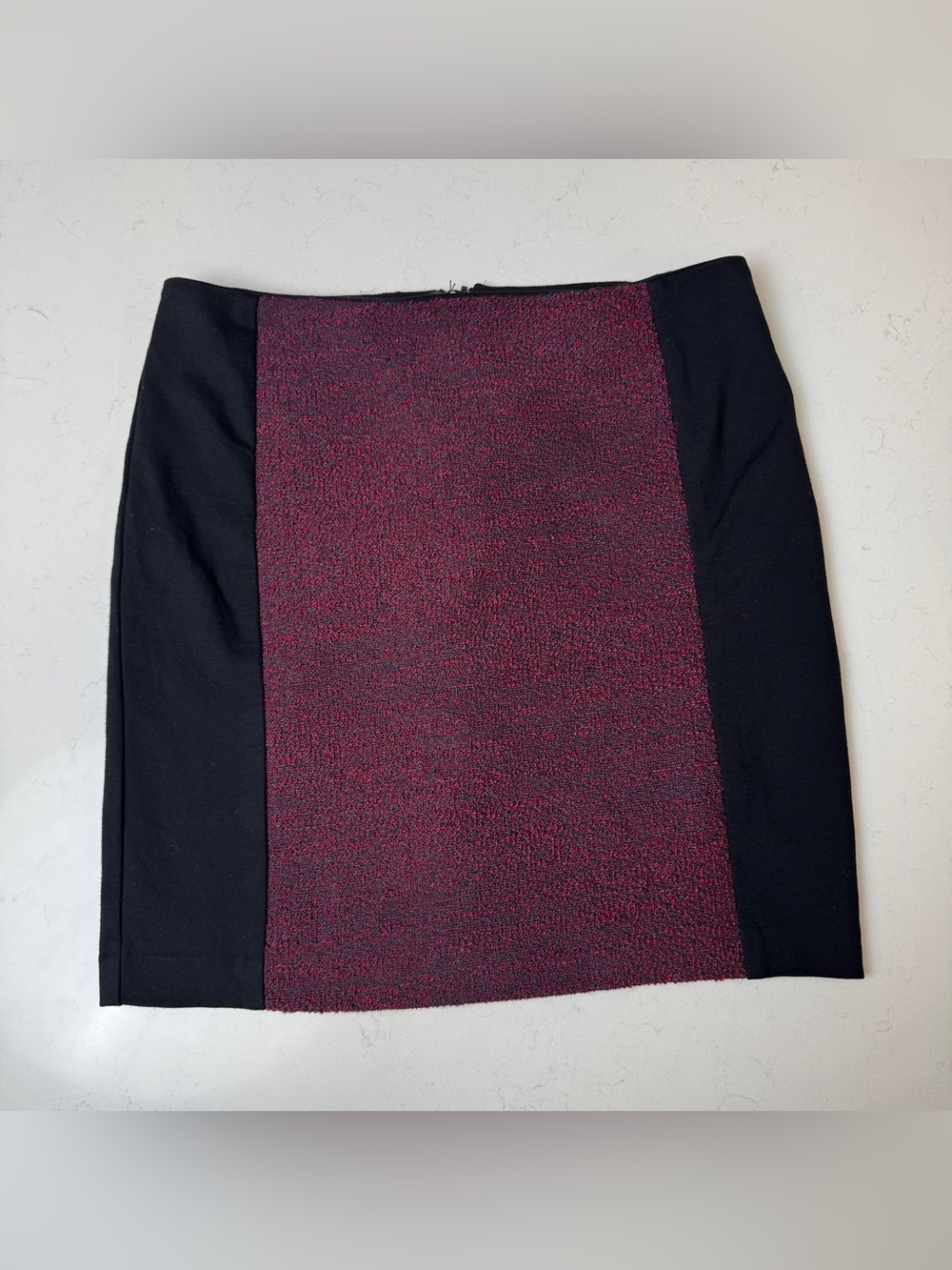Ricki's Black and Burgundy Panel Pencil Skirt